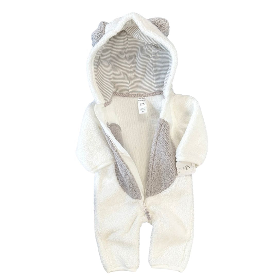 Carter's Baby Boys and Girls Hooded Faux-Sherpa Jumpsuit, Size 3months