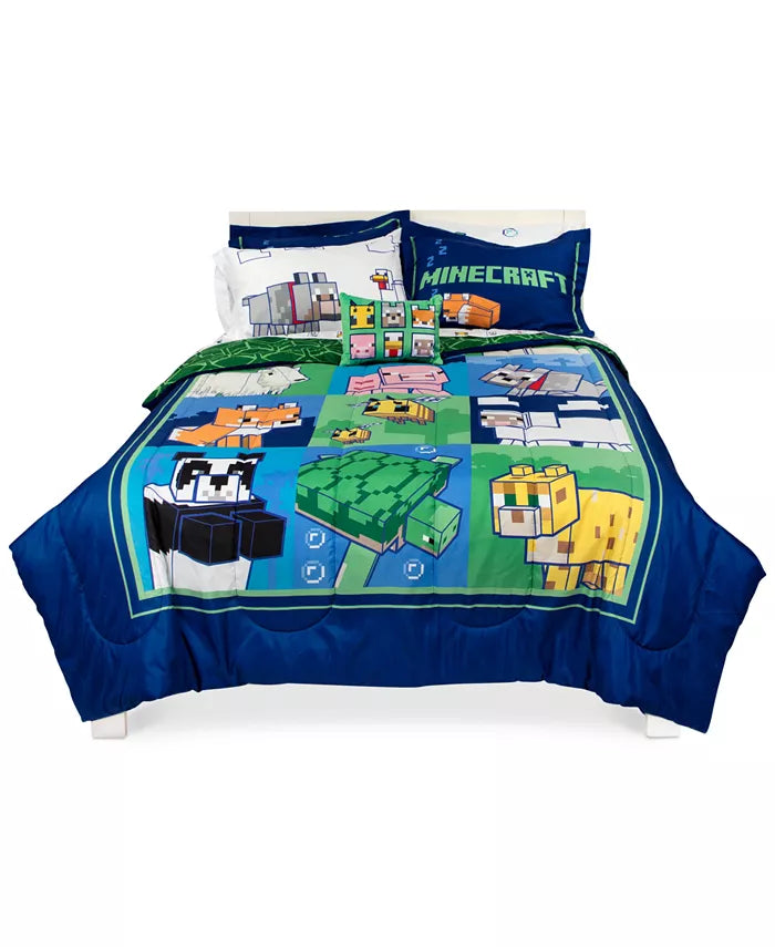 Minecraft Friendly Stripe 8-Pc. Full Comforter Set