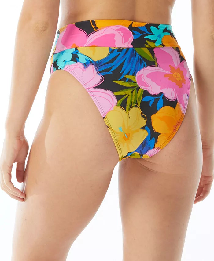 Sundazed Cora Floral-Print High-Waist Bikini Bottoms, Size Small