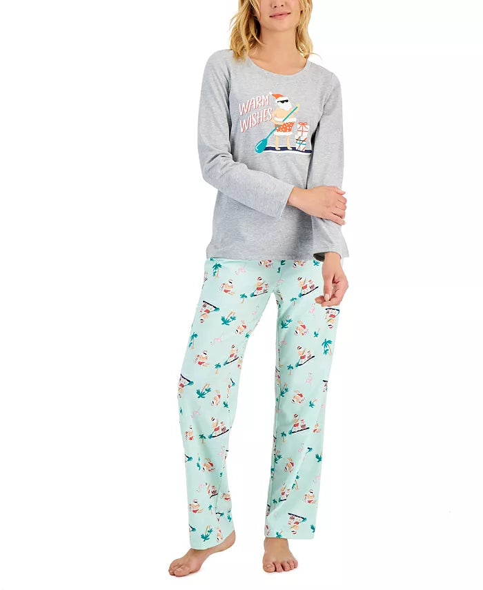 Family Pajamas Matching Womens Tropical Santa Mix It Pajama Set