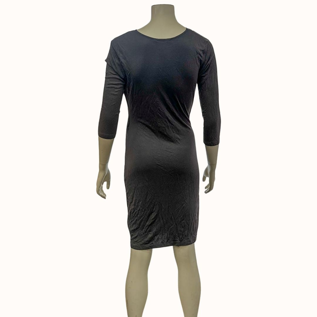 h&m ruched dress H&M Figure Flattering Ruched Long Sleeve Dress, Size Small