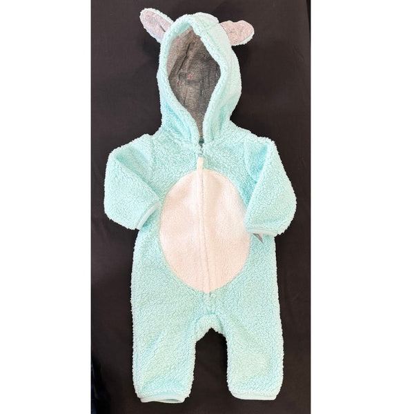 Carter's Baby Girls Hooded Fleece Coverall, Minty