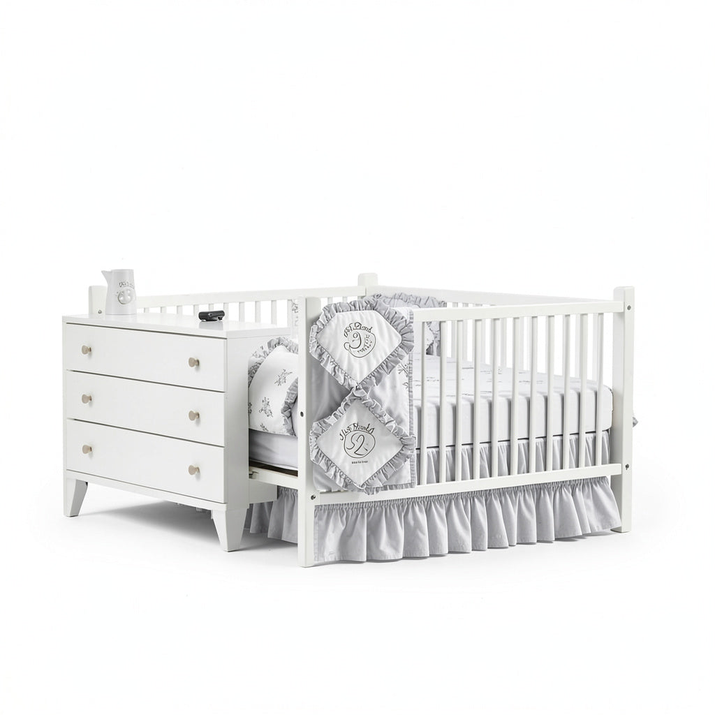 Just Born® Ruffled Medallions 3-Piece Crib Bedding Set