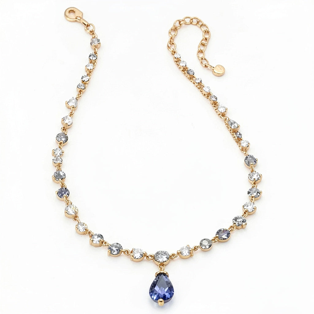 Charter Club Crystal and Stone Teardrop Lariat Necklace, 17 + 2 Extender