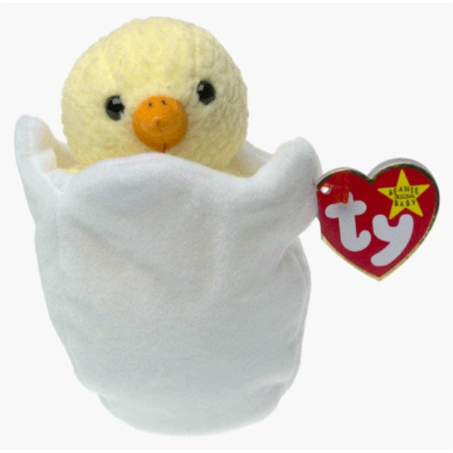 Original Collector 1998 Hang / 1999 Tush Ty Beanie Baby Eggbert The Chick Egg