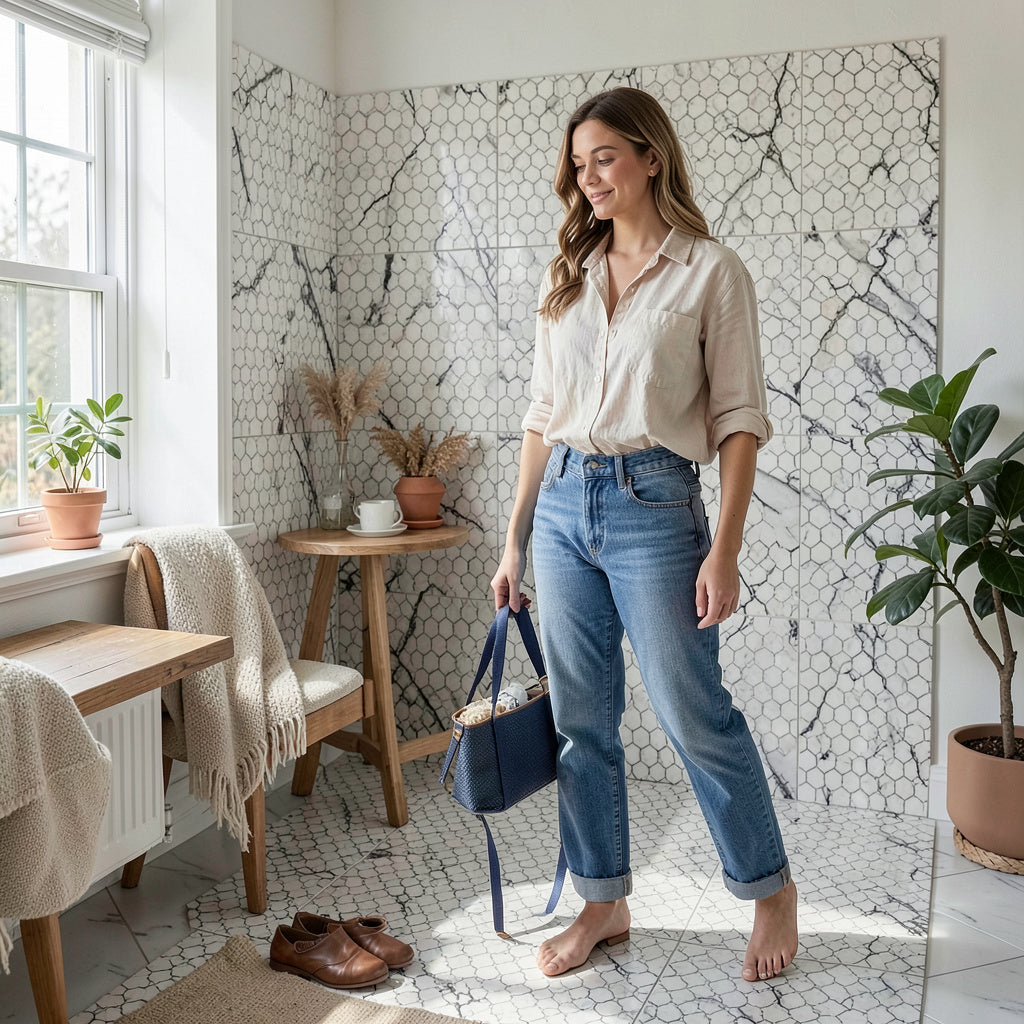 Lot of 3 sheets 12 in. x 12 in. Marble Mosaic Floor and Wall Tile