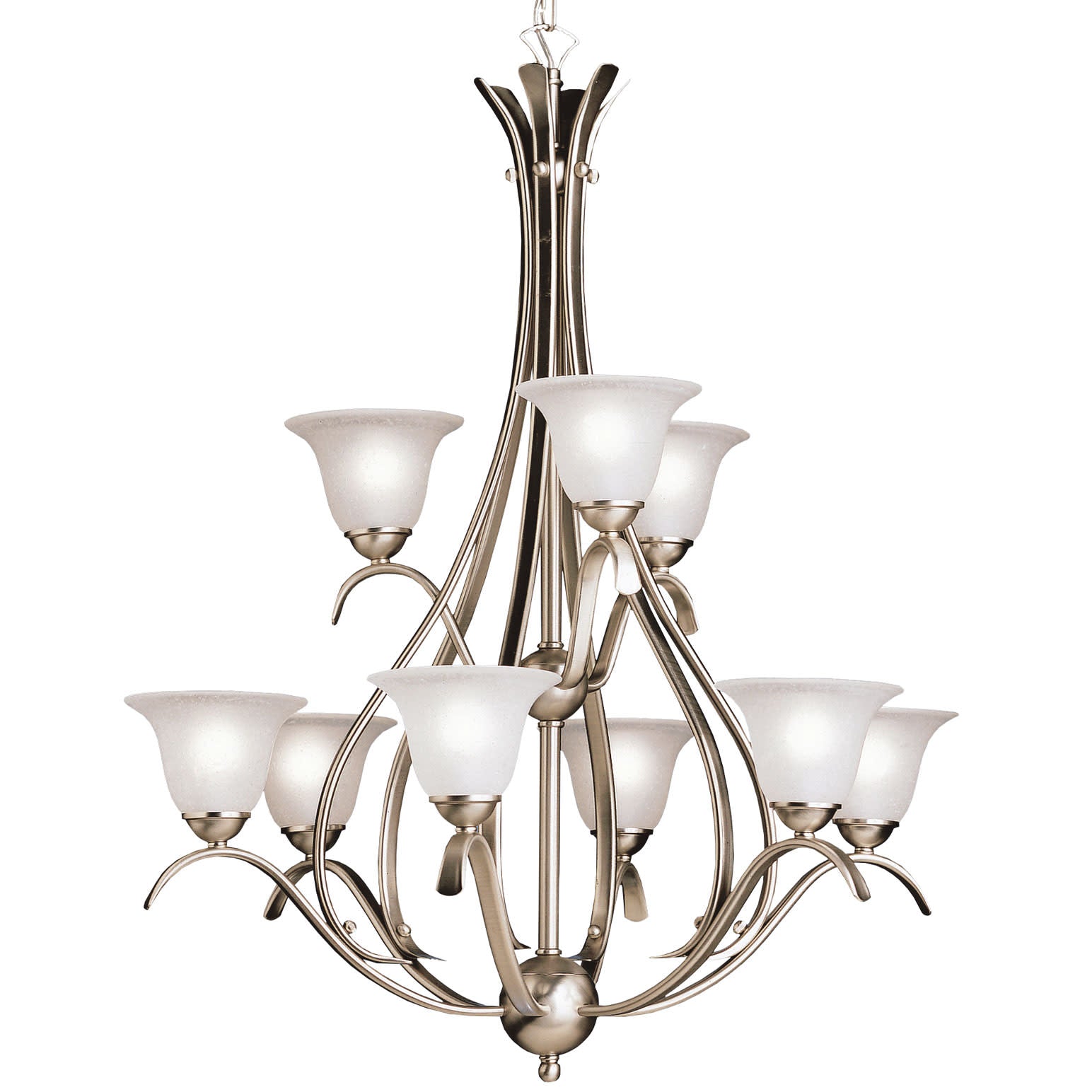 Kichler Lighting Dover 2520-NI 9-Light 2-Tier Chandelier - Brushed Nickel