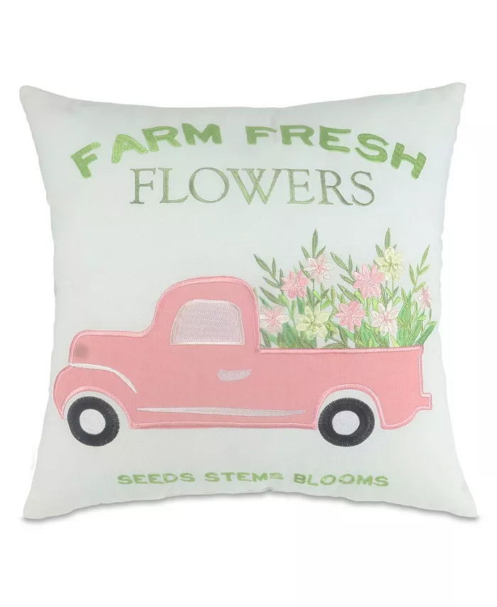 Arlee Home Fashions Welcome Spring Decorative Pillow, 18 X 18 - White