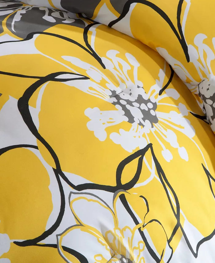 Mi Zone Allison Printed 4-Piece Comforter Set, King/California King - Yellow