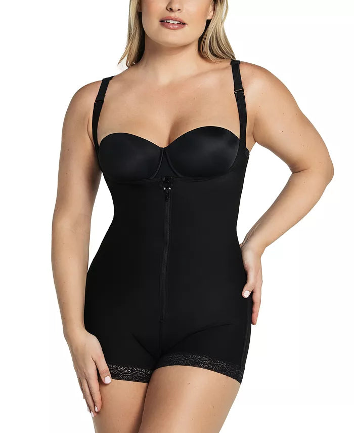 Leonisa Womens PowerSlim Open Bust Boyshort Body Shaper