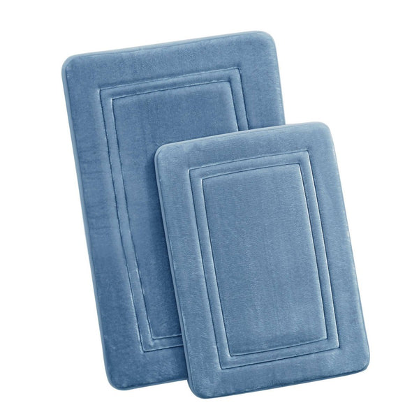 Truly Calm HeiQ Antimicrobial Memory Foam Set of 17x24 and 20x30 Bath Rug in