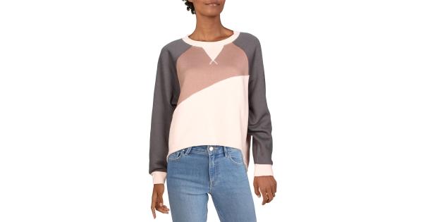 Free People Womens Pink Long Sleeve Crew Neck Sweatshirt ,Size Small