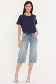 NYDJ Womens Denim Wide Leg Capri Jeans, Blue, Size 10