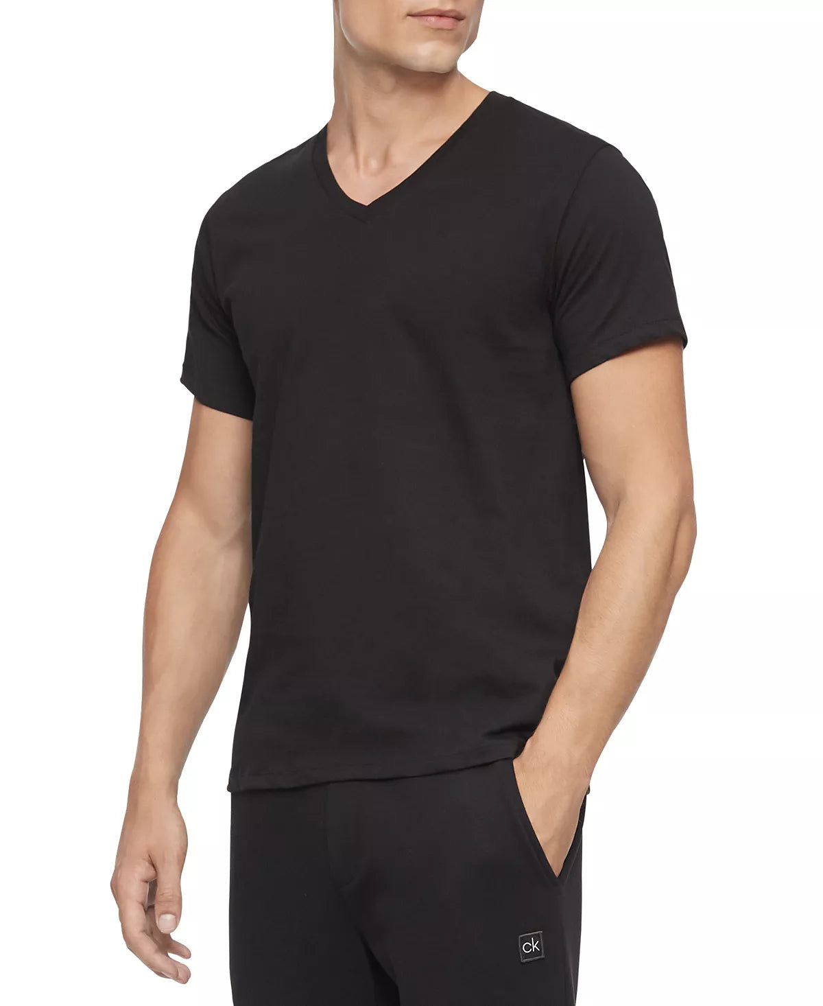 Calvin Klein Mens Cotton Classics V-Neck T-Shirt, Size Large