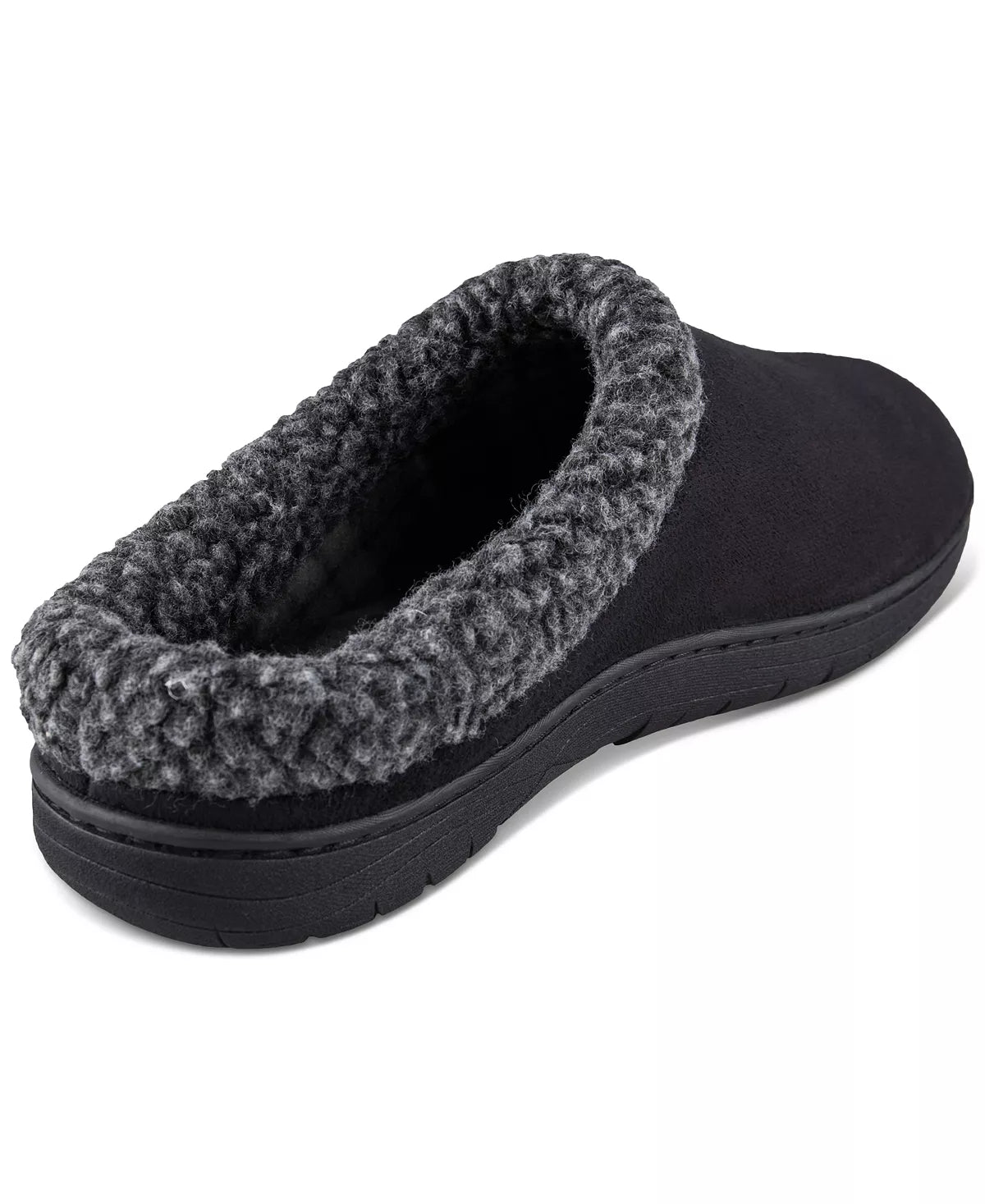 32 Degrees Mens Roll Collar W/Sherpa Clog Comfort Slippers