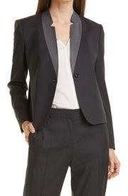 Boss Jayana Wool Contrast Collar Jacket, Size 8