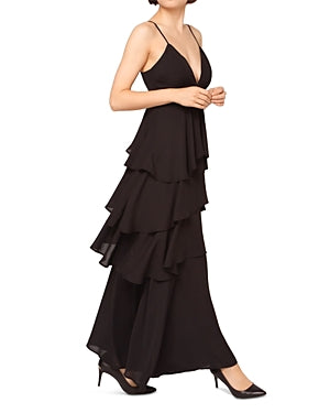 Gracia Flare Layered Elegant Maxi Dress