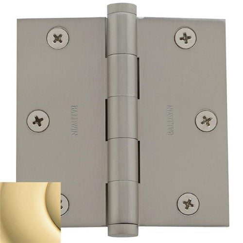 Baldwin 1035031I Square Corner Hinge  Non-Lacquered Brass