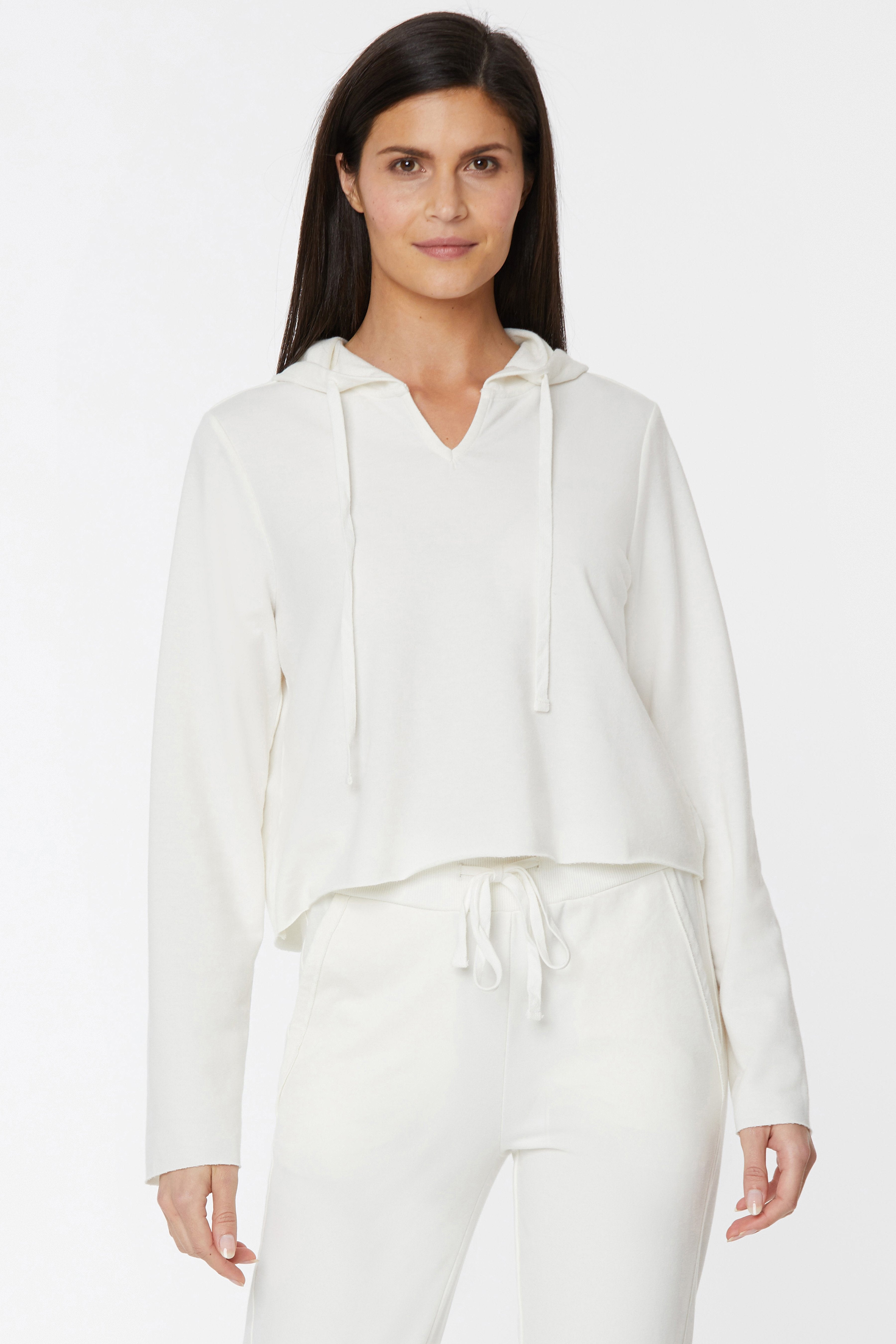 NYDJ Womens Cropped Pullover Hoodie