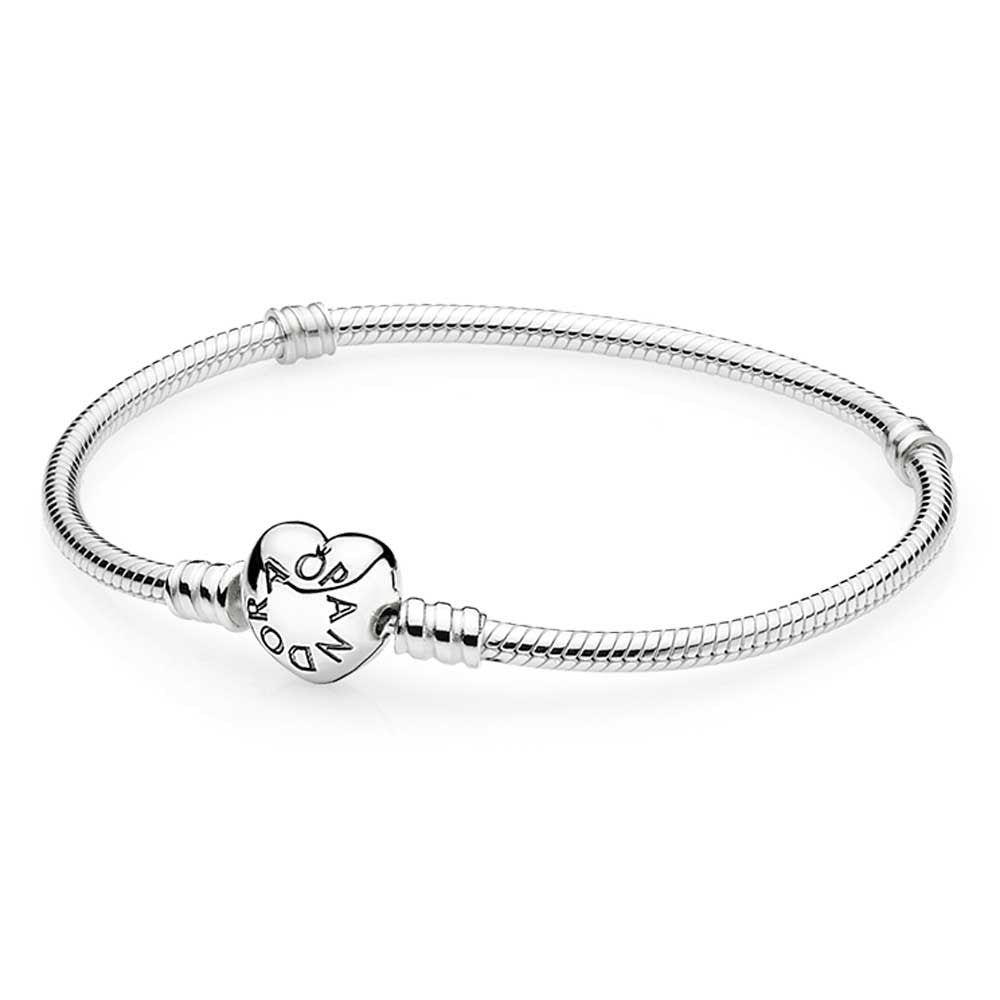 Pandora Moments Silver Heart Clasp Bracelet - 18cm