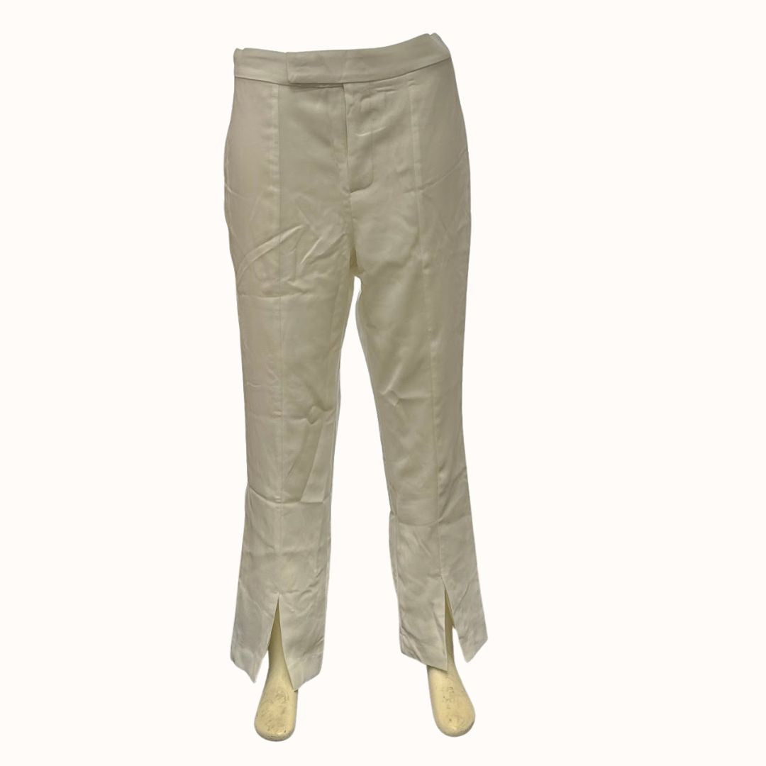 Lulus Endearing Romance Ivory Slim Leg Trouser Pants, Size Large