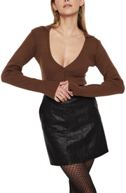 Bardot Collared Bodysuit, Size XS