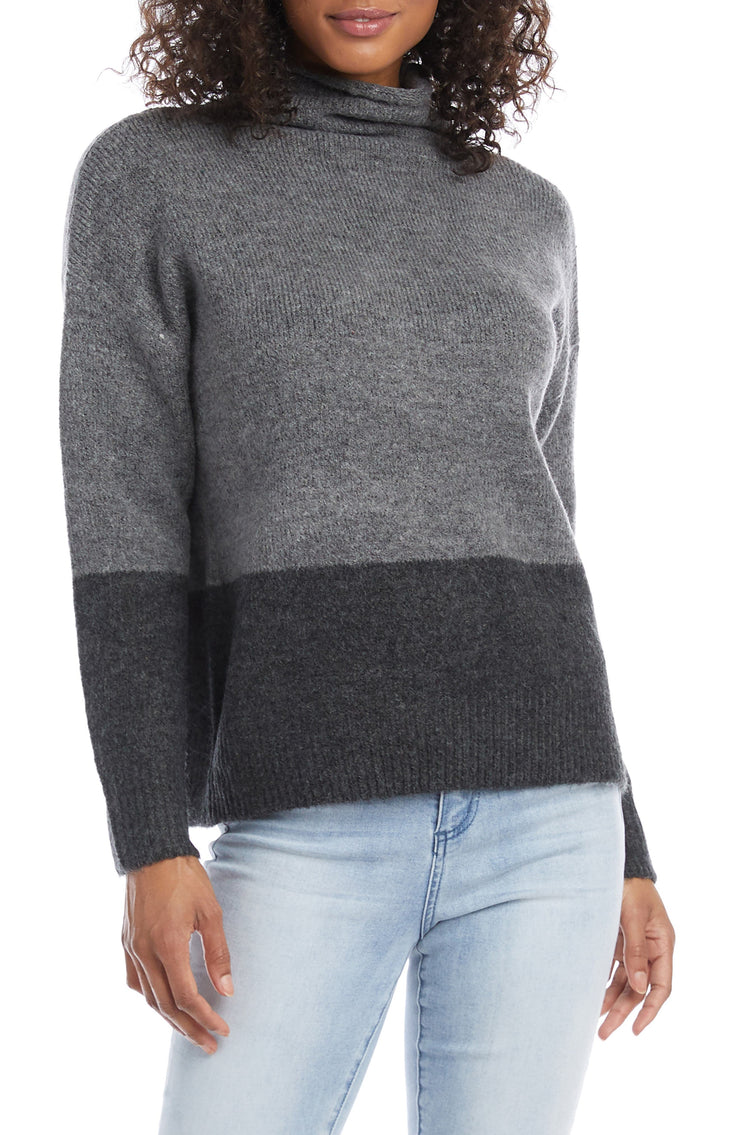 Karen Kane Color Blocked Turtleneck Sweater
