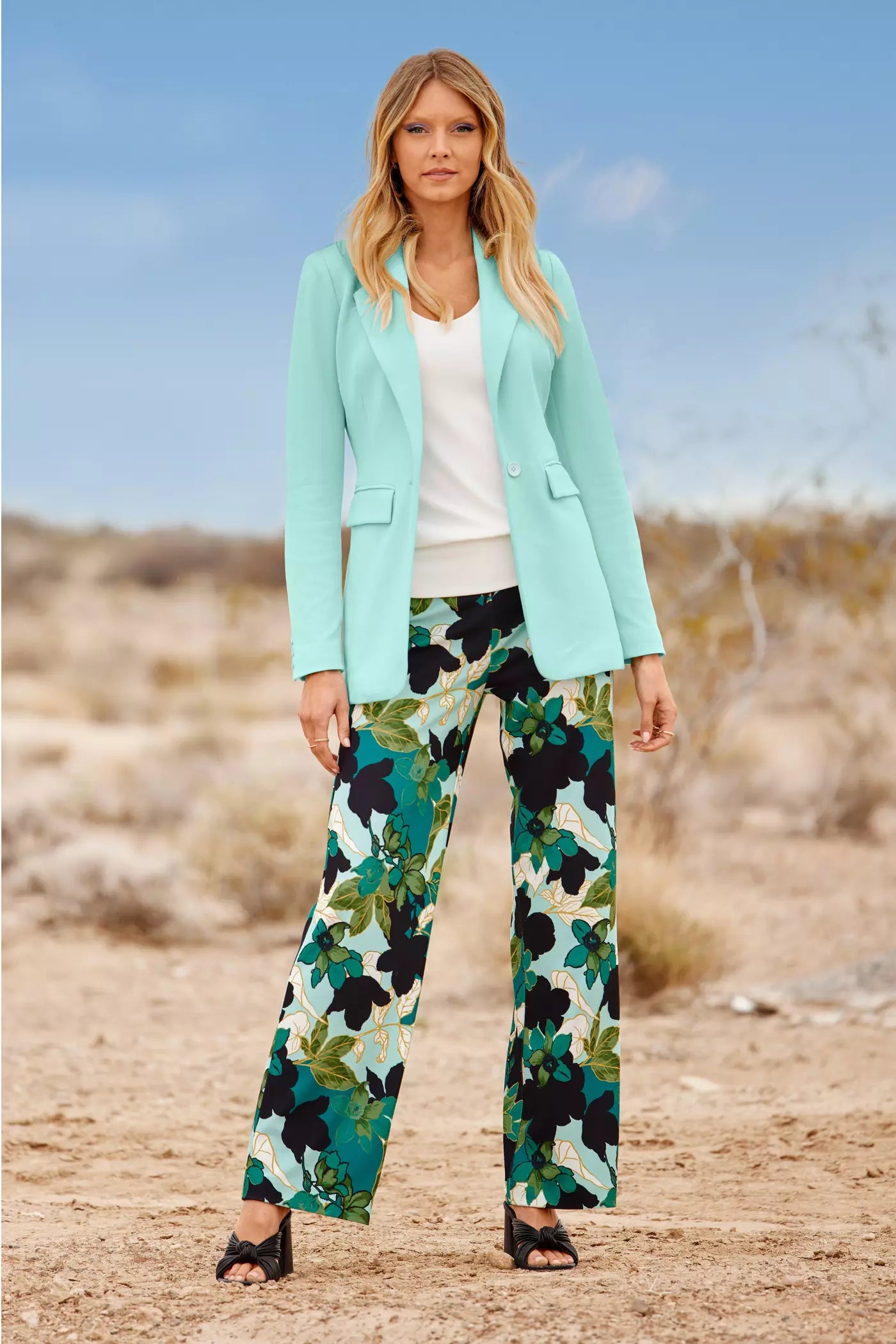 Boston Proper Beyond Travel Shadow Florals Palazzo Pant, Size Small