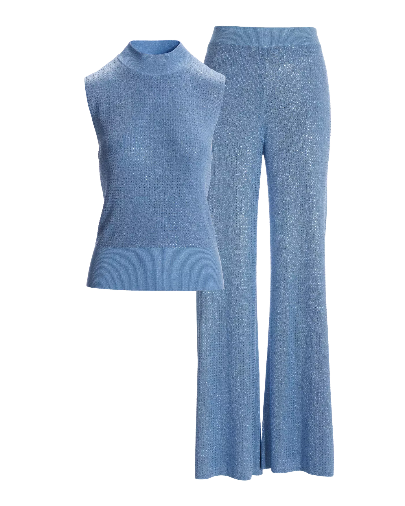 Boston Proper Mock Neck Rhinestone Lounge Set, Size Medium