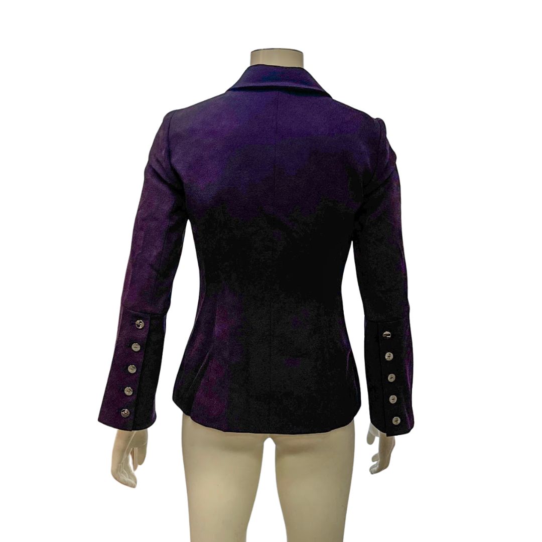 Tahari ASL Flare-Sleeved Crepe Blazer, Size 2/Eggplant