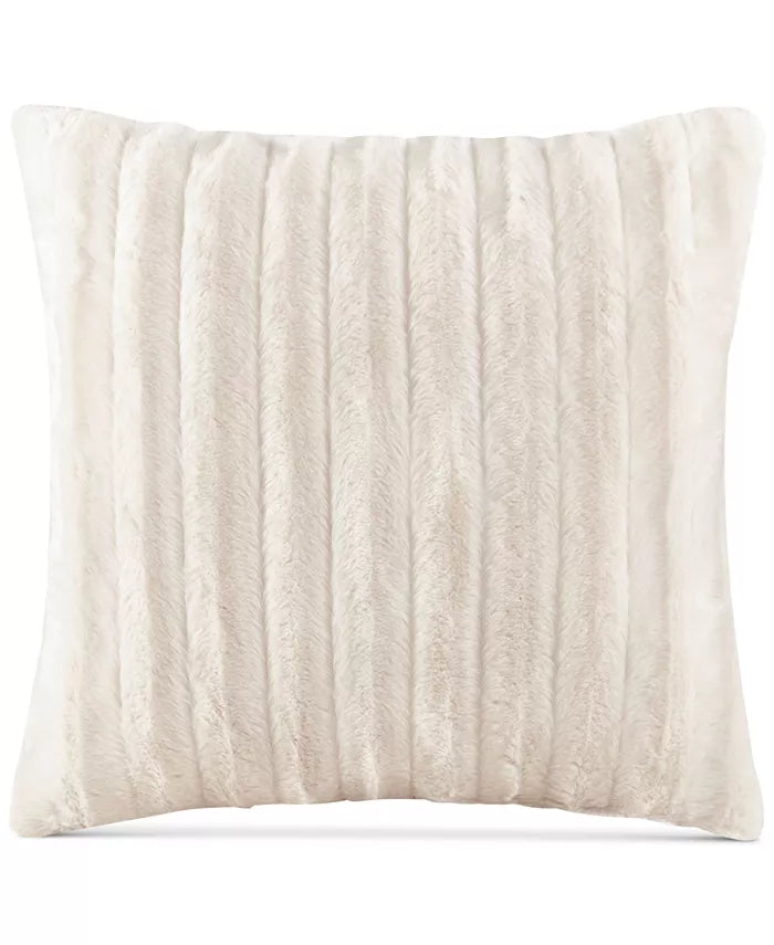 MADISON PARK Duke Ribbed Faux-Fur Decorative Pillow, 20 x 20