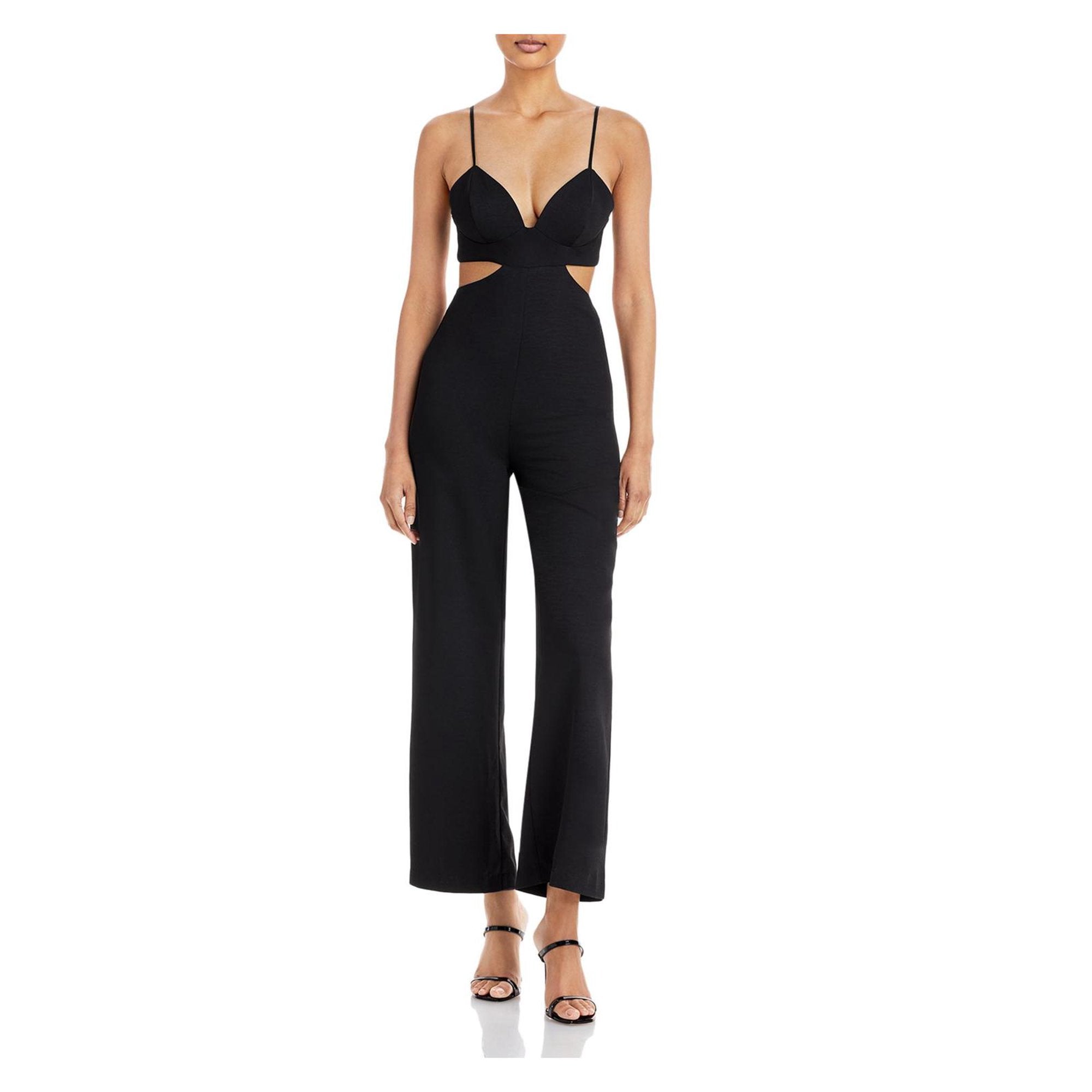 Bardot Womens Cut-Out Wide Leg Jumpsuit