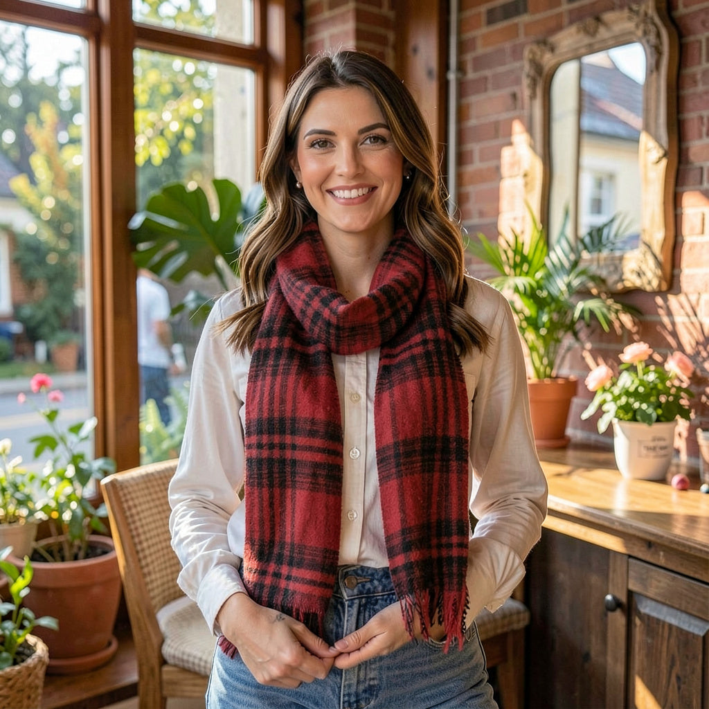 Charter Club Classic Plaid Bouclé Scarf
