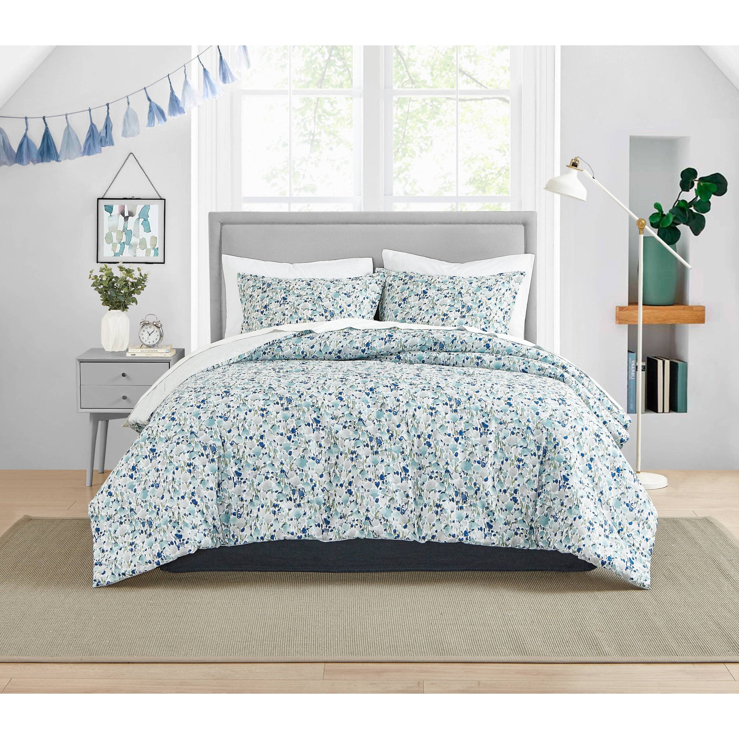 Poppy & Fritz Olivia Twin Cotton Blue Duvet Cover Set