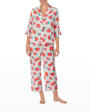 Kate Spade  Rosy Crop Pajamas in Rose Bud, Size Medium