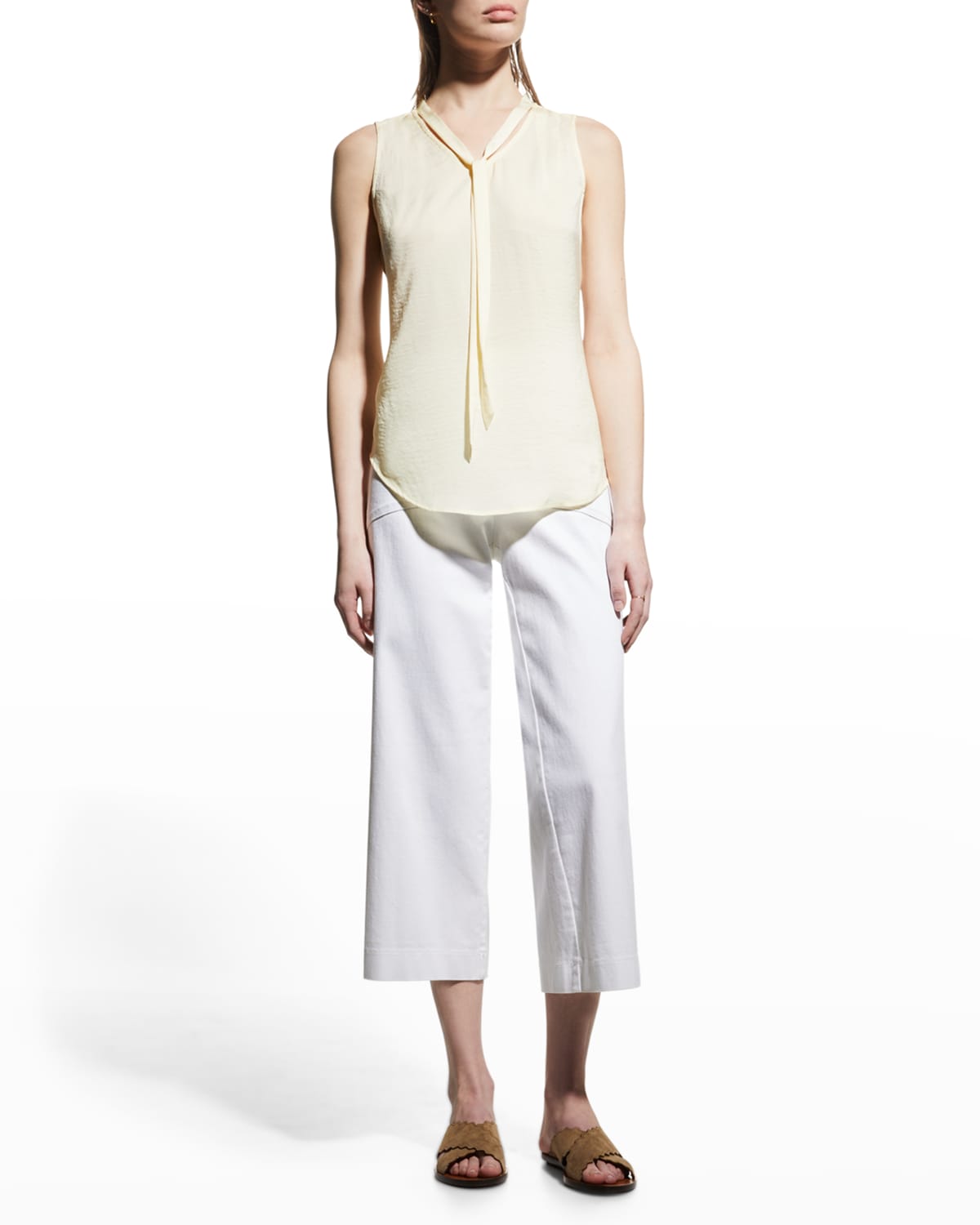 NIC+ZOE Soft Drape Tie Tank in Lemonade