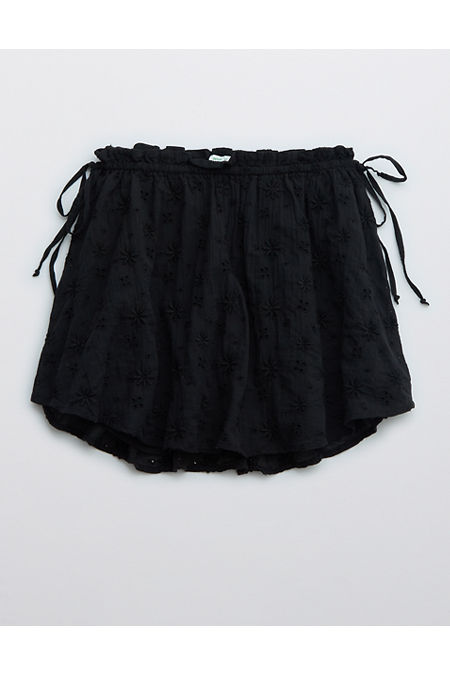 Aerie Side Tie Skirt Womens True Black M