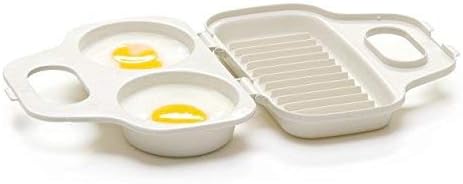 Salt Brand Microwave Egg Poacher for 1 or 2 Eggs w/ Lid for Breakfast Meats