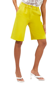 French Connection Emiko Whisper Bermuda Shorts in Warm Olive, Size 4
