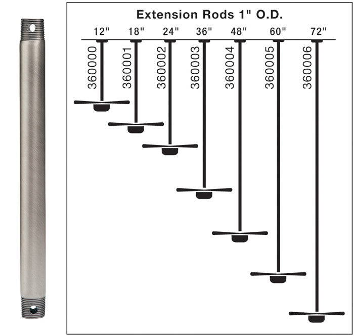 Kichler 12inches Down Rod for 9 Ft Ceilings