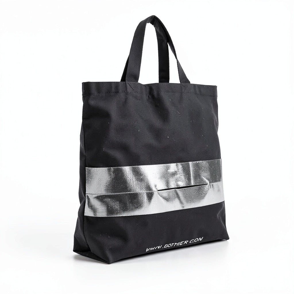 Botkier Fabric tote/Black silver stripe