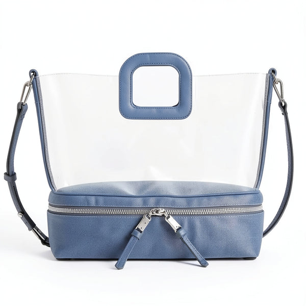 I.n.c. Clear Tote, Chambray/Silver
