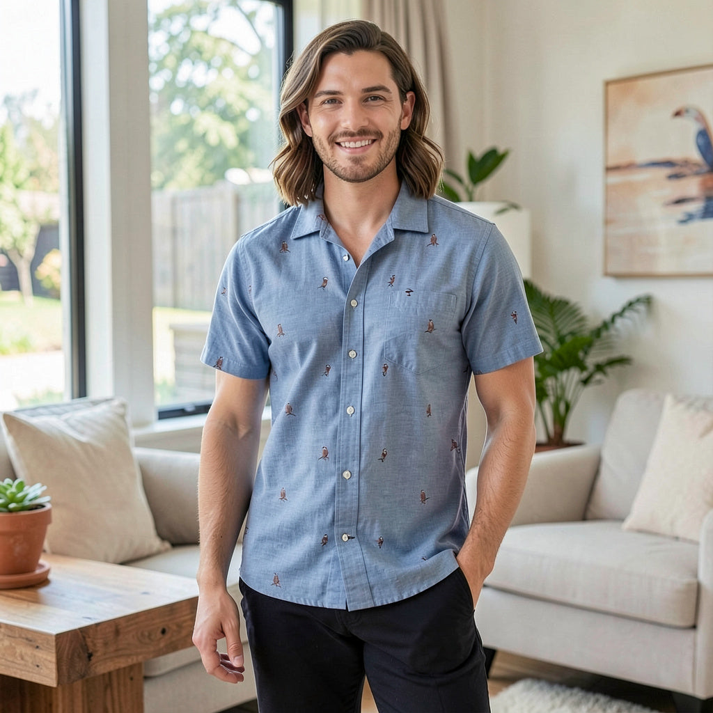 Tommy Hilfiger Mens Parrot Print Button Down Shirt Cotton, 2XL