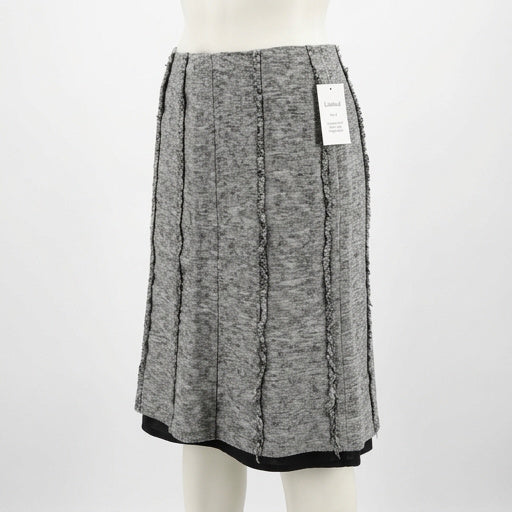Limited Seamed Pencil Skirt With Fringe Detail, Size 6