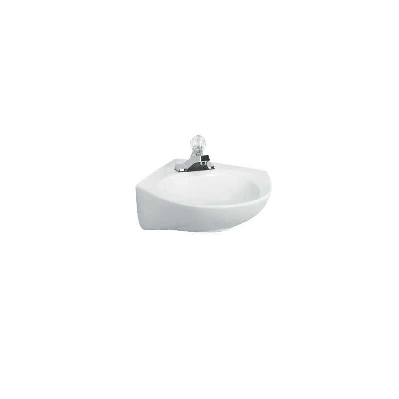 American Standard Cornice Corner Pedestal Sink Top With Single Hole in White