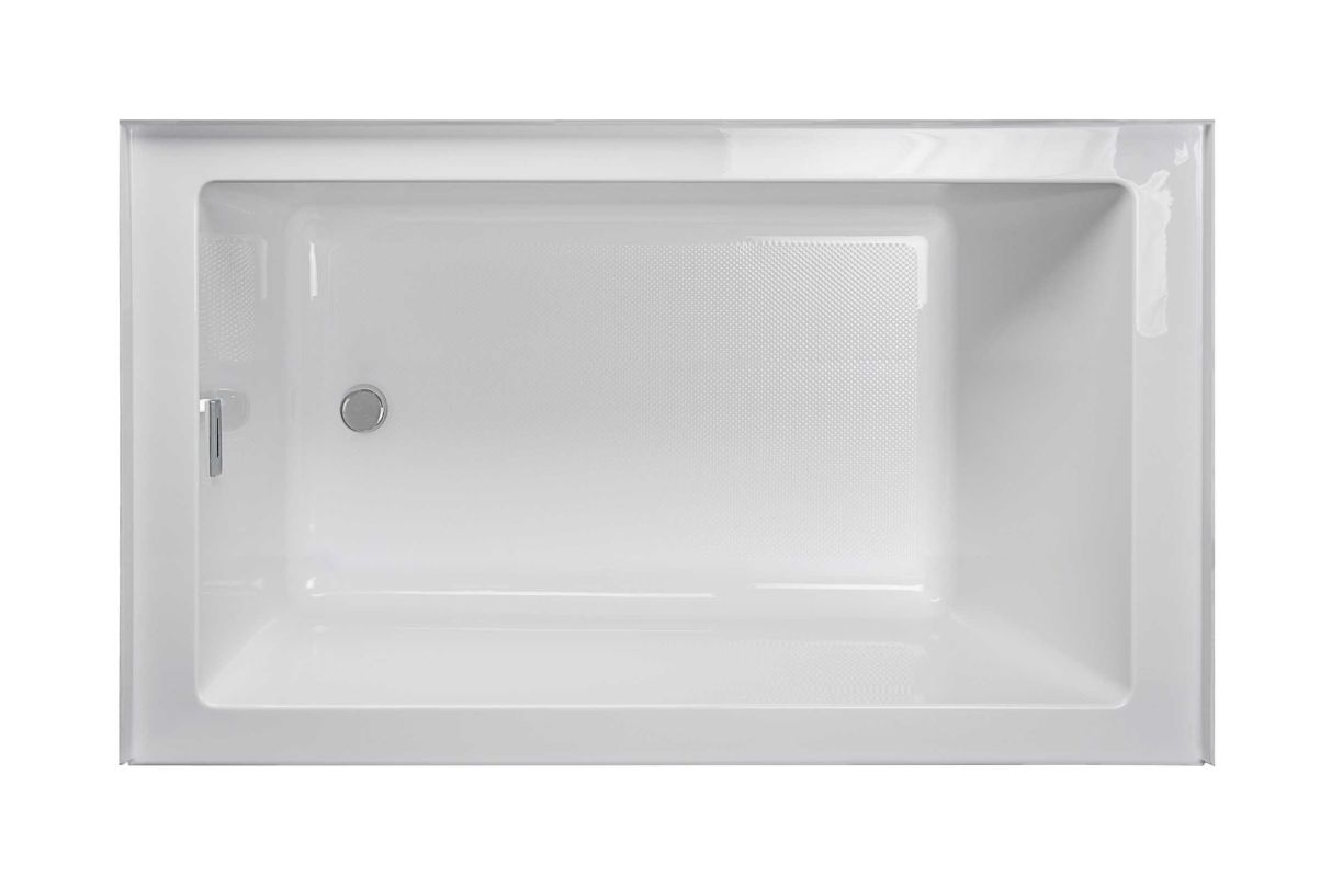 Jacuzzi Linea 60x30 Acrylic Soaking Bathtub for3 Wall Alcove, RT Drain