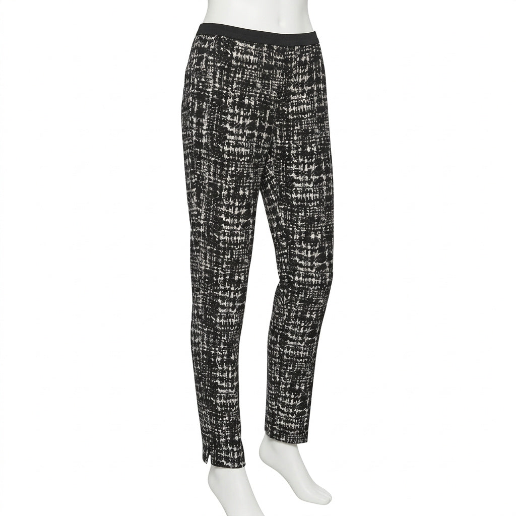 BCBGMAXAZRIA Michael White Black Trendy Print Pants Size Xs