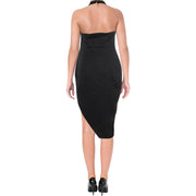 Stylestalker Womens Lana Asymmetric Halter Cocktail Dress,Size Small/Noir