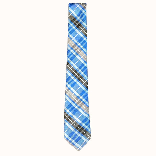 IZOD Tie - 3.25 Blue Plaid Polyester Necktie - Mens Classic