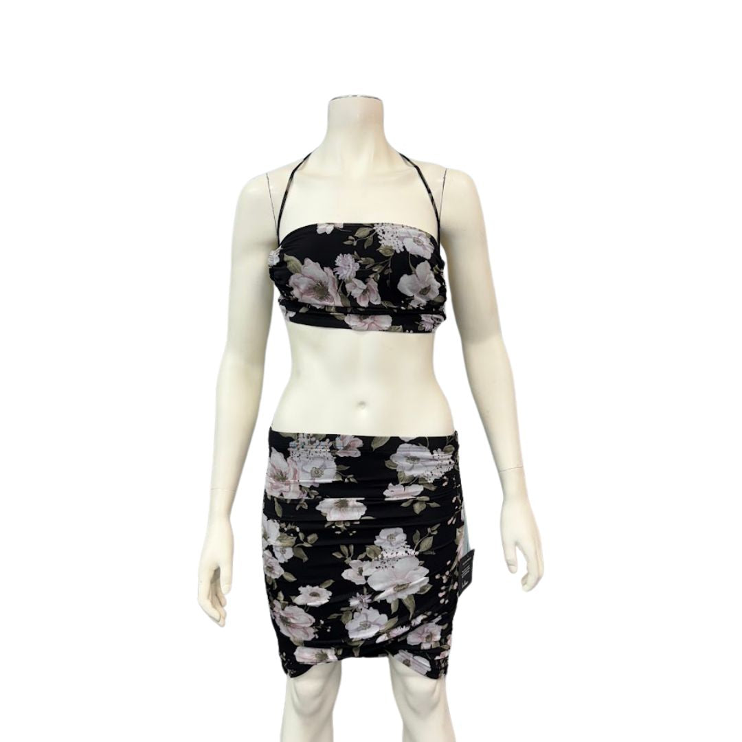 Lulus Womens Two-Piece Floral Top and Skirt Set, Large